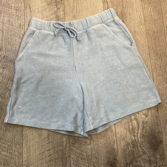 PINK Victoria's Secret Pants - Victoria's Secret Pink Blue Relaxed Ribbed Dad Shorts Womens Size S